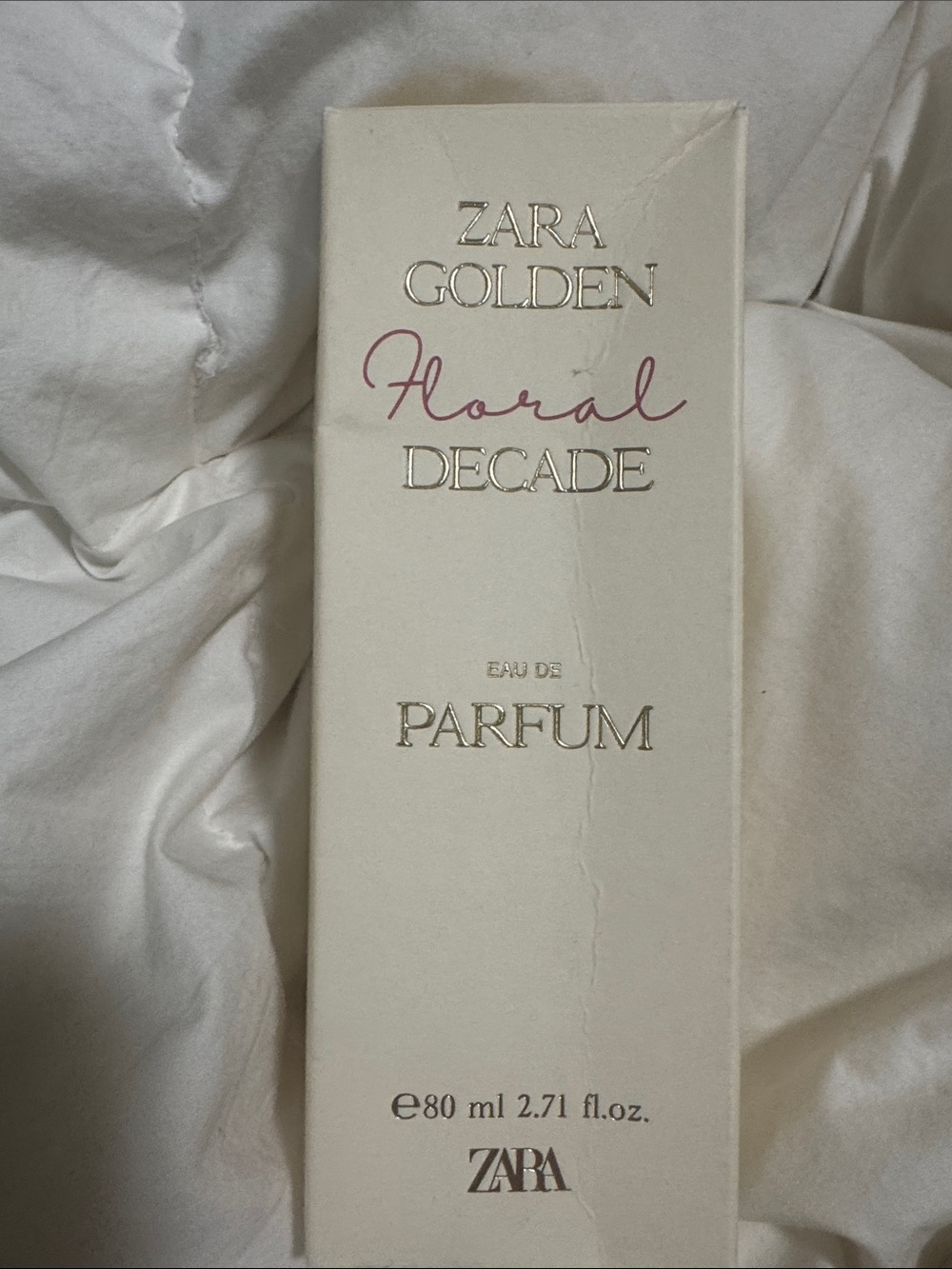 Zara Floral Decade Parfum Box - Cream with Rose Pink & Gold Accents